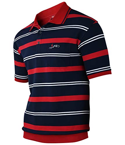 Preisvergleich Produktbild Soltice Herren Poloshirts Kurzarm, Gestreift mit Brusttasche, Polohemden, Blousonshirts aus Baumwoll-Mix (M bis 3XL) (XL, [E] Bordeaux)