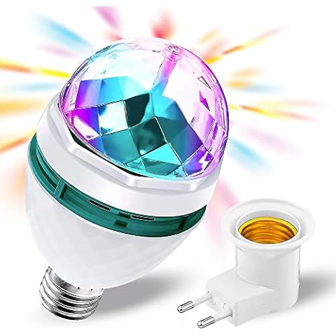Bombilla de discoteca LED Giratoria 360º RGB con Casquillo de Seguridad Cover