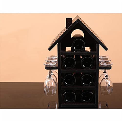 Soporte para botellas de vino de madera YYDS 7 botellas miniatura 7