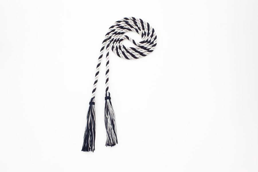 Image of Graduation Honor Cord - Gray /Navy - Every School Color Available - Made in USA