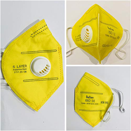 KN95 Mask Anti-smog PM2.5 with Respirator Valve Yellow (pack of 2pcs) KN95 Mask Anti-smog PM2.5 with Respirator Valve Yellow (pack of 2pcs)