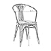 COSTWAY Metal Dining Chair Tolix Style Indoor Outdoor Use Armchair Stackable Bistro Cafe Chair Stackable Armchair, Set of 2
