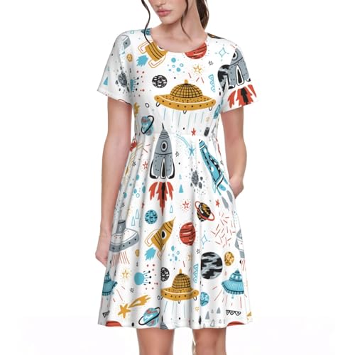 Robe d'été fusées pour femme : le confort manches courtes contre la chaleur