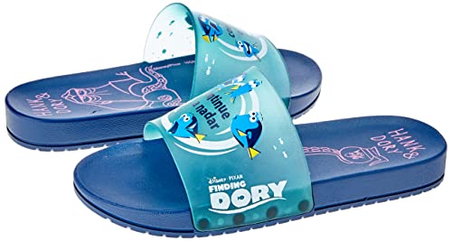 Grendene Kids Slide Procurando Dory Polvo Pop Chinelo, Unissex Criança, Azul/Rosa, 26/27