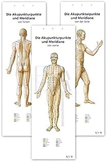 Akupunktur-Poster-Set: Darstellung sämtlicher Akupunkturpunkte von vorne/hinten/seitlich