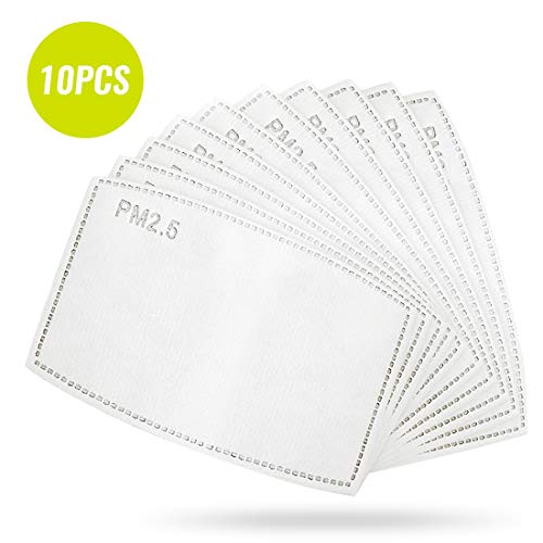 10PCS PM2.5 Activated Carbon Filters, 5 Layers Insert Replaceable Anti Haze Filter Paper