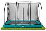 Salta Comfort Edition Ground - Bodentrampolin mit Sicherheitsnetz – 305x214cm – Rechteckig - Grün