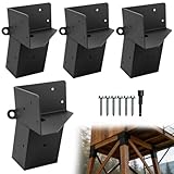 4 Pcs Deer Stand Brackets 4x4, Heavy Duty Deer Blind Brackets, Outdoor Angle Bracket for Outdoor Hunting Platforms, Lookouts, Shooting Platform, Tree Houses,Observation Decks (Black)