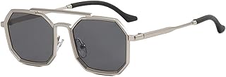 ELEGANTE UV Protected Vintage Square Sunglasses for Men, Polygon Metal Frame Inspired from Pathan Sunglasses