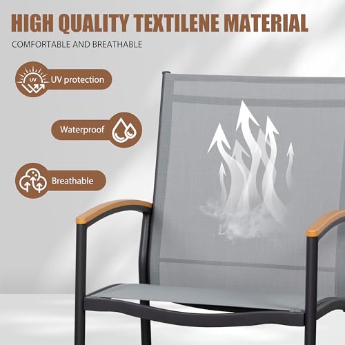 image for Shintenchi 3 Piece Outdoor Rocking Bistro Set, Textilene Fabric Small 