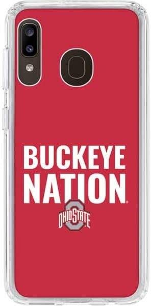 Skinit Clear Phone Case Compatible with Galaxy A20 - Officially Licensed Ohio State University OSU Buckeyes Split Design