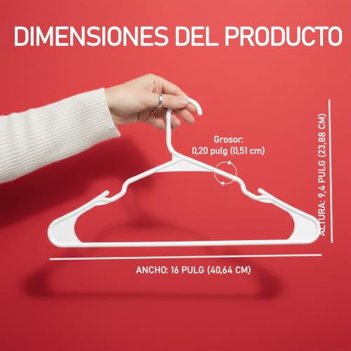 Miniatura 2 de Utopia Home Pack De 50 Perchas De Plástico Blanco Para Ropa - Perchas Para Ropa Que Ahorran Espacio - Perchas Duraderas Y Delgadas Con Ranuras Para Los Hombros