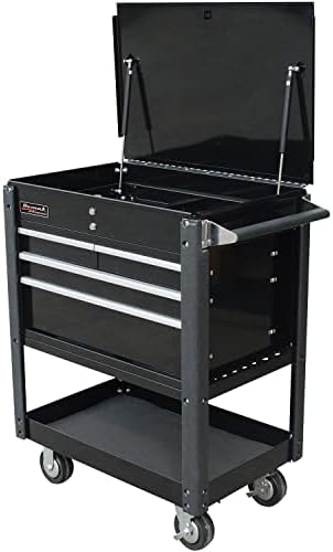 Miniatura 2 de Homak Professional Series - Carrito de servicio utilitario con tapa abatible con 4 cajones, negro, 35 pulgadas