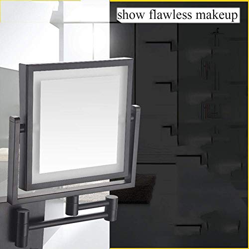 Miroir de maquillage mural grossissement 3X pivotant 360 double face extensible 8 pouces - 5