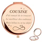 PORTABLE ET PRATIQUE — Conçu pour une utilisation nomade, ce miroir de maquillage pour belle-maman mesure 6,5 cm de diamètre et pèse seulement 70 g. Léger et raffiné, il glisse facilement dans un sac, une pochette ou une trousse de beauté, ce qui en fait un cadeau d'anniversaire idéal pour un usage quotidien. Votre cousine pourra ainsi se réapprêter en toute élégance, où qu’elle soit