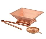 Copper Agnihotra Kit Sets, Hawan Kund Sets with Aachmani Spoon, Small Plate & Chimta for Yagya, Hawan & Pooja Purpose, Religious & Spiritual Item, Pooja Supplies
