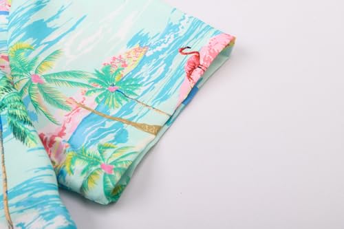 Image of Betusline Girls' and Womens' Hawaiian Shirt Blouse Button Down Beach Shirts