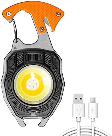 BY-J COB Keychain Flashlight – 600 Lumens, Rechargeable, 7 Modes + Fire Starter & Whistle | Multi-Tool EDC Light - View #10