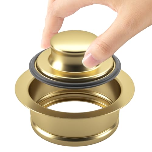 Kitchen Sink Garbage Disposal Flange and Sink Stopper,fit Stainless Steel 3-1/2 inch Standard Sink Drain Opening Kitchen Sink Replacement Accessories (Gold Bright) - Thumbnail 6