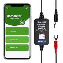KONNWEI Battery Monitor Bluetooth 12V 24V 48V 6V, Car Battery Tester with Cranking/Charging/Voltage Test for Lithium Battery, Waveform Live Data, Suitable for RV/Car/Motorcycle/Truck/Boat