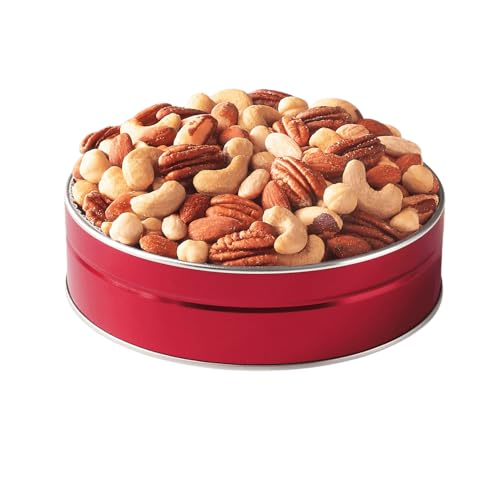 The Swiss Colony Premium Fancy Mixed Nuts in Gift Tin - Pecans, Almonds, Cashews, Brazil Nuts, Filberts (Hazelnuts), No Peanuts, Salted Treats Perfect for Snacking, 15 oz.