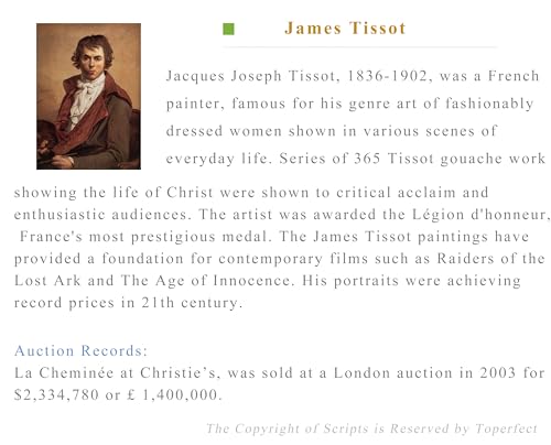 Tableau James Jacques Joseph Tissot peinture d'art célèbre cadeau d'exception - 2