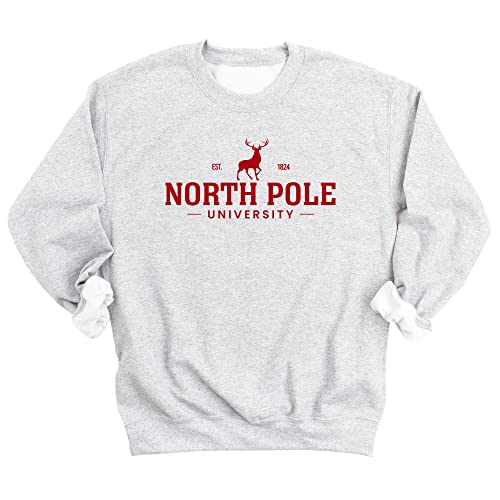 North Pole University Unisex Christmas Sweatshirt - Graphic Sweatshirt for Women, Holiday Christmas Sweater, Comfy Pullover2