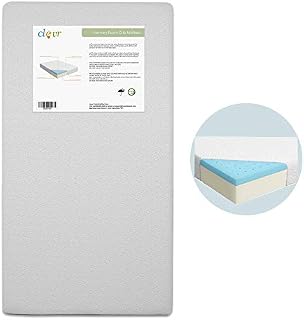 Clevr Premium Memory Foam Baby & Toddler Crib Mattress with Waterproof Ultra Soft