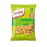 SlimFast Sour Cream Pretzel Snack Bag, Crunchy, Tasty Low Calorie Snack, 24 x 23 g Multipack