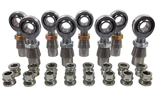 QSC 3/4 X 3/4-16 Chromoly 4-Link Rod End Kit with 3/4-1/2 High Misalignment Spacers & Bungs .095 Wall, Rod End, Heim Joint