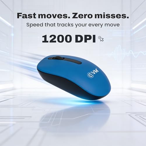 Image of EVM EnKey Wireless Keyboard Mouse Combo | USB Plug & Play | Ergonomic Design | 2.4GHz, 112 Keys, 1000 DPI | Durable Build | for Laptop, PC | 1 Yera Warranty (EVM-WLKM-045)