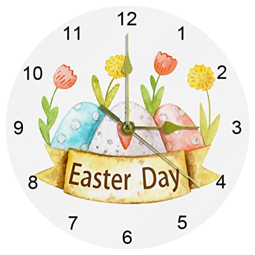 Horloge murale silencieuse à grands chiffres arabes ronds de 25cm - 2