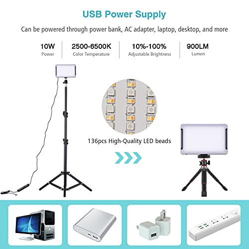 2 pacotes RGB LED luz para fotografia Luzes de vídeo RGB Sence Mode 2500-6500K com controle remoto t