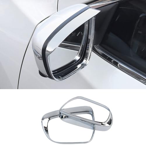 ERIDANUS Auto Accessories Fit for Nissan Rogue Sport 2017-2022 Rearview Mirror Rain Eyebrow Covers Trim (Chrome Silver) ABS 2PCS
