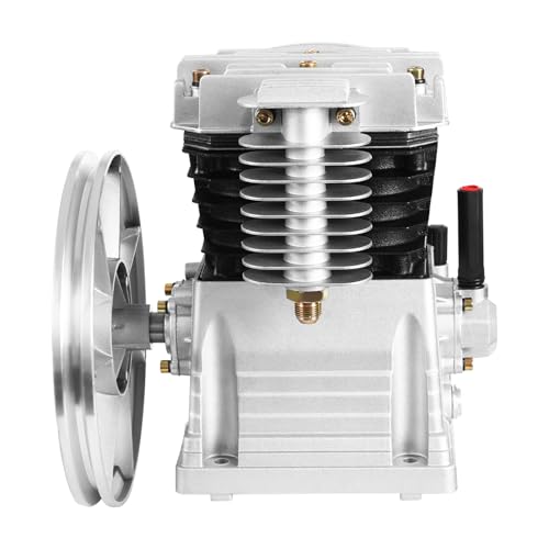Air Compressor Pump Head, 3HP 2.2KW Industrial Air Compressor Motor Head, 66Gal/min Single Stage Twin Cylinder Piston Pump, Aluminum Universal Air Tool Pump for Automotive Maintenance, Decoration
