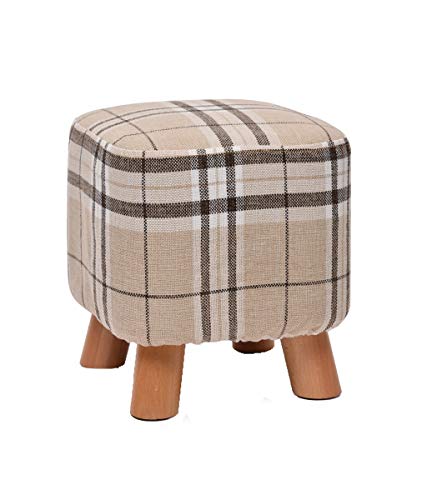 WENJUN Quadratische Hölzerne Hölzerne Unterstützte Gepolsterte Schemel-Hocker-Stuhl-Schemel-Gewebe-Abdeckung 4 Legand Entfernbare Leinenabdeckungen (Farbe : B) Cover