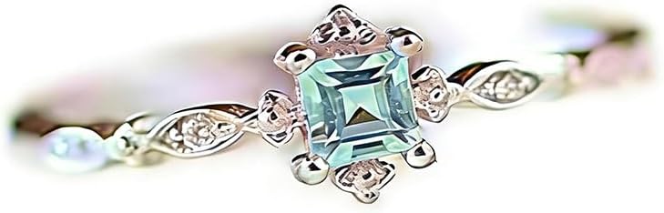 Greendou Fashion Jewelry 925 Sterling Silver Dainty Blue Crystal Ring for Women Simple Style Square Engagement Finger Ring Ladies Fashion Jewelry 9 190710