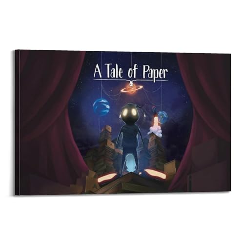 YDJKTRJKJK Póster decorativo de videojuegos de A Tale of Paper, lienzo para pared e impresión artística moderna para decoración de dormitorio familiar, 20 x 30 cm