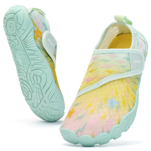 Image of Kids Water Shoes Boys Girls - Wide Toe Box Quick Dry Barefoot Shoes Breathable Non Slip Aqua Athletic Sneakers for Swim Beach Pool Kayak Hiking Sand Walking Travel Essentials (Little Kid /Big Kid)