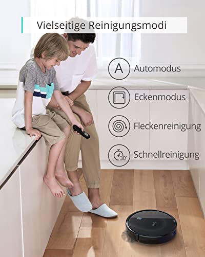 eufy by Anker Saugroboter RoboVac 11S MAX, Roboterstaubsauger mit BoostIQ, extrem schlank, 2000Pa Saugkraft, geräuscharm, selbstaufladend, mit 3 Reinigungsstufen, für Hartböden bis mittelhohe Teppiche - 6