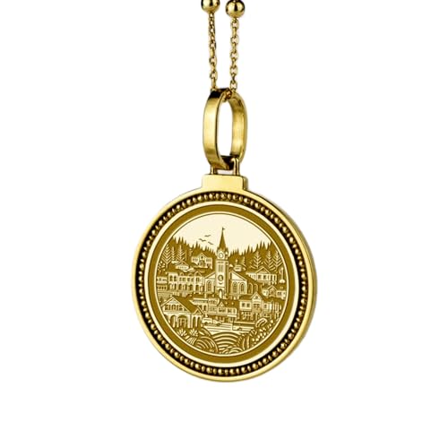 Collier Vaduz argent 925 gravé et plaqué or LKBEADS pendentif fait main