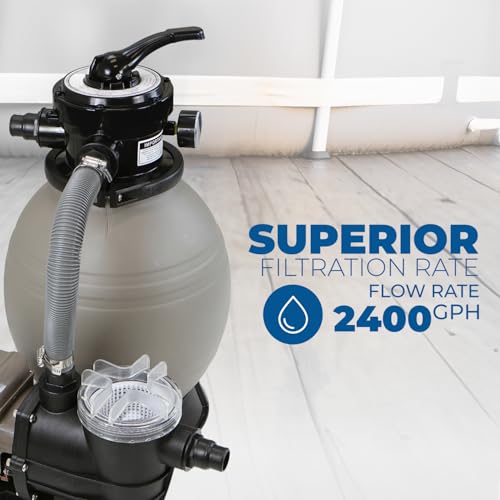 Image of XtremepowerUS 13 inch Sand Filter Pump System for Above Ground Pools, 3 /4 HP 2460 GPH Pool Pump with Timer, 4-Way Multi-Port Valve, for Pools Up to 10,000 Gallons