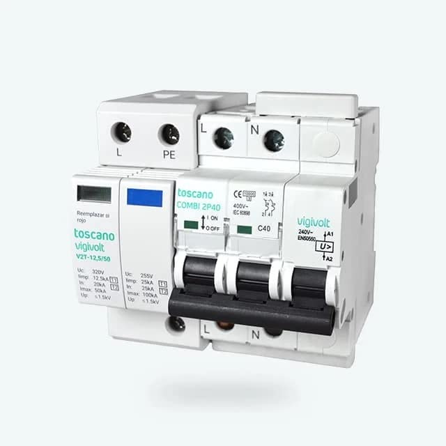 Protectorsobretensiones mixtoTOSCANOCOMBI-2P25T15monofasico10002470