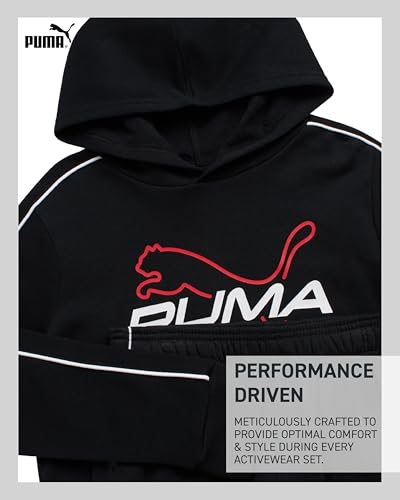 PUMA Boys Sweatpants Set - 2 Piece Fleece Pullover Hoodie Sweatshirt and Boys Jogger Pants Youth Kids Activewear Set (8-16)3