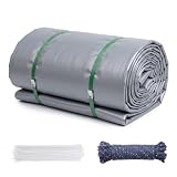 WTHAVEN Concrete Curing Blanket Cover, Heavy Duty Insulated Concrete Blanket with Foam Core,PE Coated Woven Tarp for Construction, Cement, and Landscaping (Silver Gray, 2 * 2.5m/6.56 * 8.2ft)