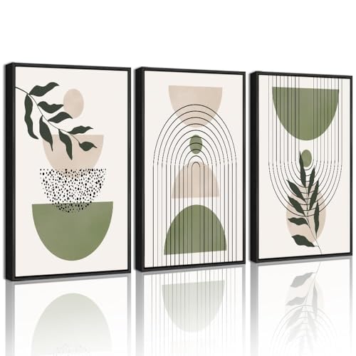 Drsoum Green Botanical Boho Wall Art Framed Modern Sage Bohemian