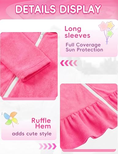 Image of Girls Swimsuits 3 Piece Bikini Bathing Suit Sets Cover-up Swimwear with Drawstring UPF 50+ Sun Protection