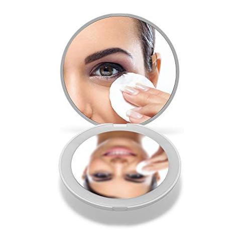 OMIRO LED Lighted Compact Mirror with Magnification Cover