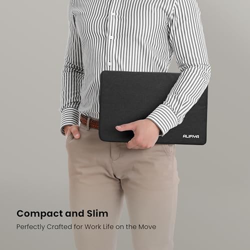 Image of ALIFIYA Laptop Sleeve 15.6 - Slim Water-Resistant Laptop Cover Bag for Dell, HP, Lenovo, MacBook - Compact Lightweight Laptop Cover for Office & Travel Use