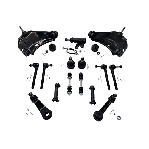 Totlle 2Wd Front Upper Control Arm Suspension Kit With Ball Joint Tie Rod Sway Bar End Link Pitman Idler Arm Chassis Part Replacement For Chevrolet Gmc C1500 C2500 Tahoe Yukon K620160 K620161 15Pcs #TOP15